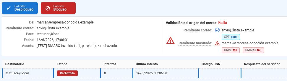 Vista correo