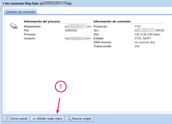 Paso 3: Confirmación de la regla de rechazo y mensaje de éxito
